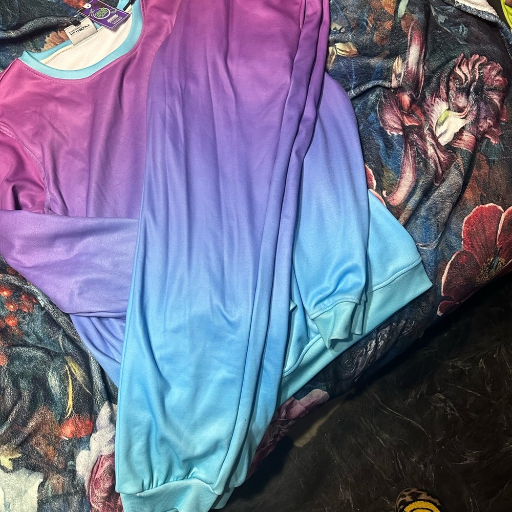 Gradient Purple and Blue Men's Sweatshirt